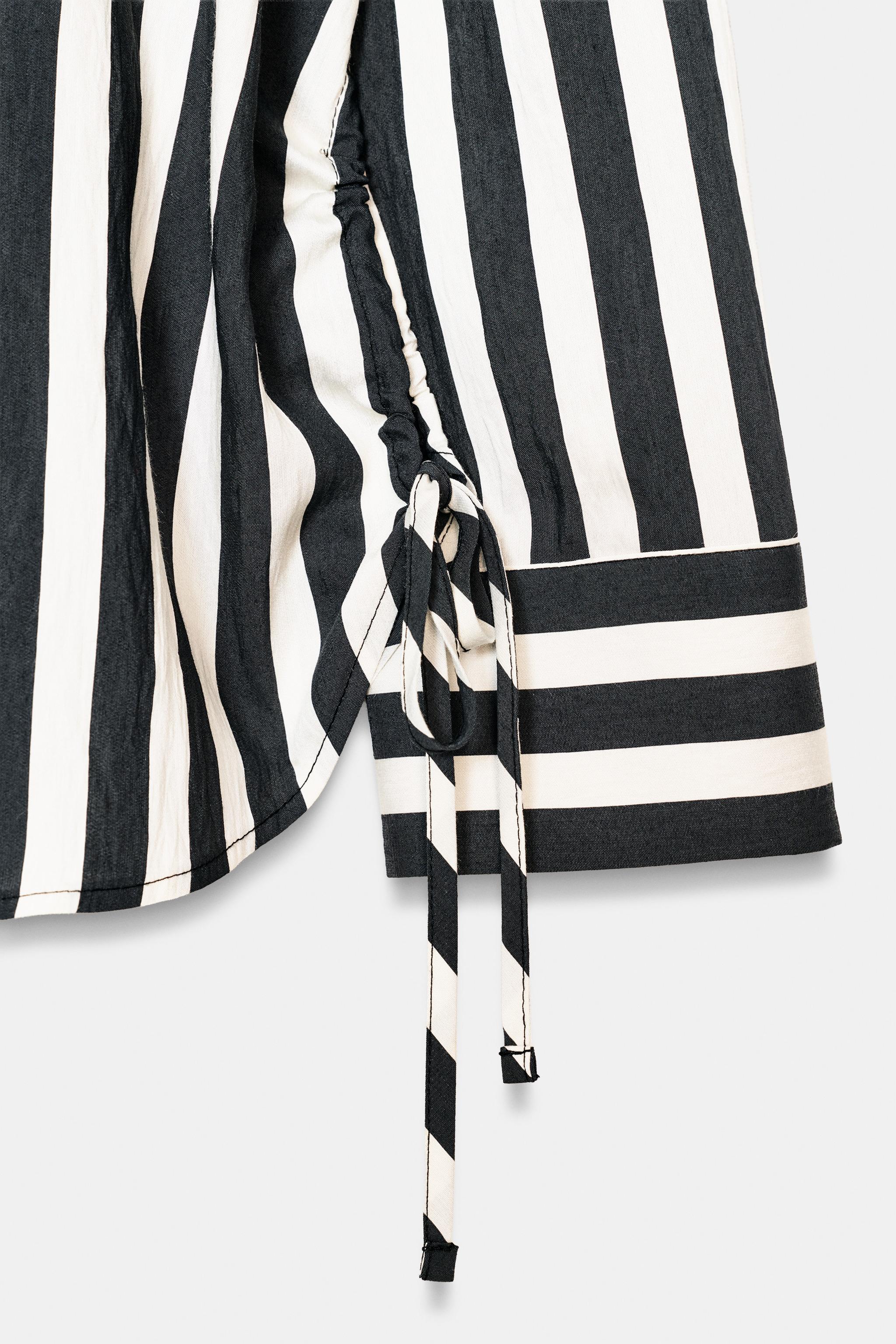 STRIPED SHIRT WITH SIDE LACES